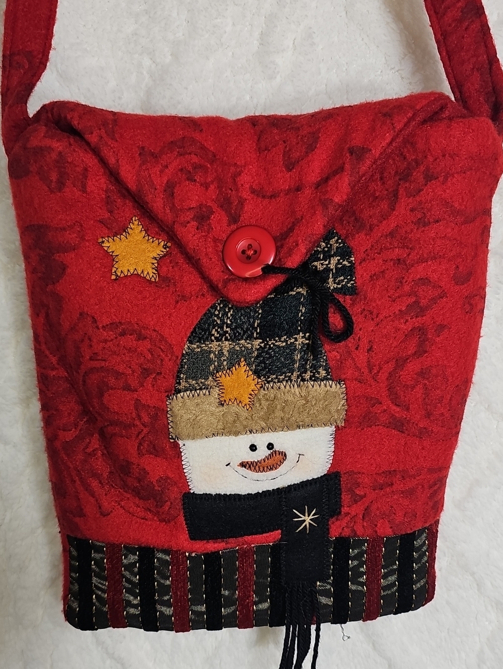 Felt Christmas Scarf & Matching Crossbody Purse * Snowman * Tree - Picture 9 of 12